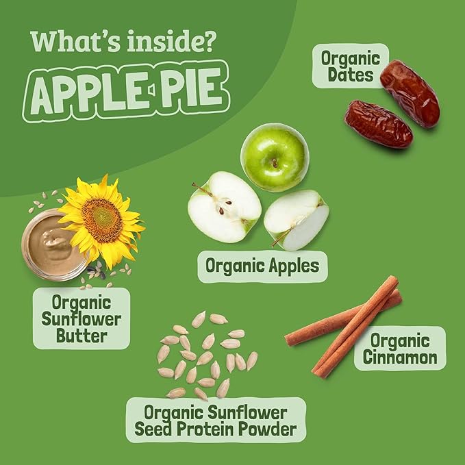 Skout Organic Apple Pie Kids Snack Bars (18 Pack) | Organic Kids Snack Bars | School Snacks & Lunch Snacks | No Refined Sugar | Vegan & Paleo | Gluten, Dairy, Grain, Peanut Free