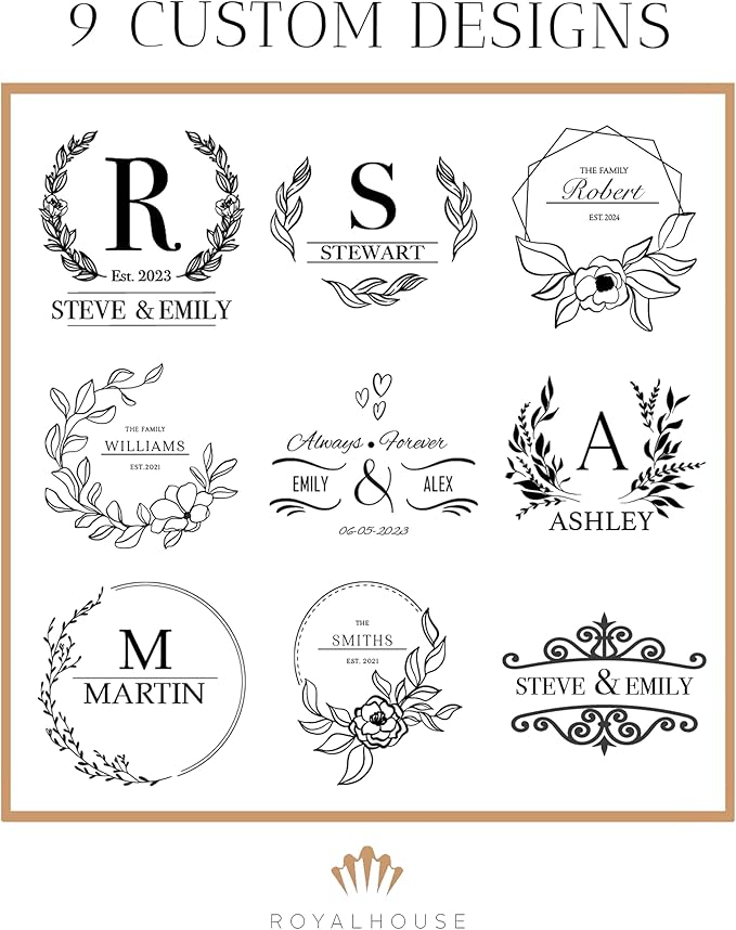 RoyalHouse Personalized Charcuterie Board, Custom Bamboo Engraved Cheese Board, Customized Gifts, Bridal Shower Gifts, Perfect for Personalized Christmas Gift