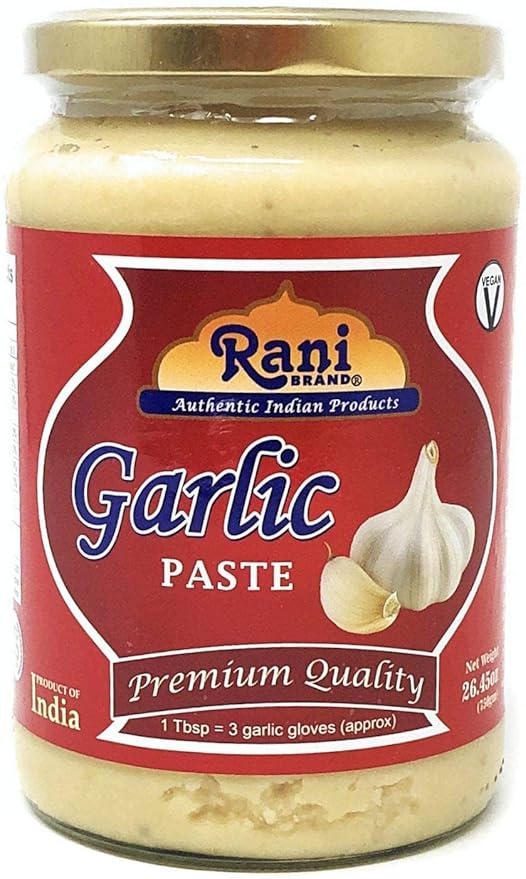 Asian Kitchen Garlic Cooking Paste 26.5oz (750g) Glass Jar ~ Vegan | Gluten Free | NON-GMO | No Colors | Indian Origin