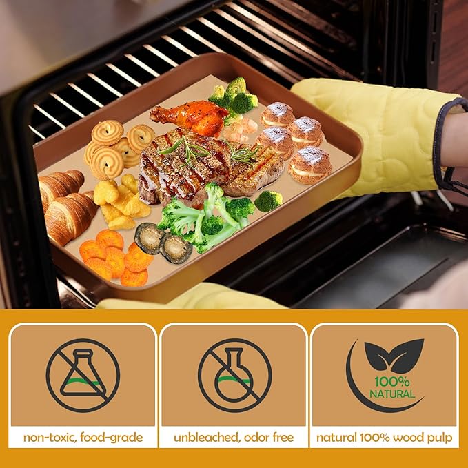 600Pcs Unbleached Parchment Paper Sheets for Baking, 9 x 13 Inch, Non-Stick Precut Quarter Sheet Size Parchment Paper for Baking, Cooking, Air Fryer, Oven (9?œx13??600pack)