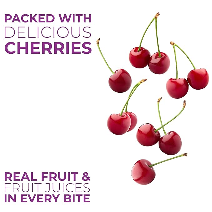 Betty Lou's Fruit Bars, Cherry Pack of 12, Gluten Free, Vegan, Non GMO, Deliciously Healthy Snacks Made with All Natural Fruit Juice, Individually Wrapped, 2 oz. Each, 12 Bars