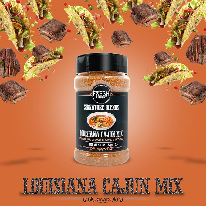 Fresh Finest Louisiana Cajun Seasoning - 6.41oz (182g) - Spicy, Authentic, Kosher, All-Natural, Non-GMO