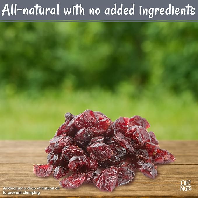 Oh! Nuts Dried Cranberries - Dehydrated Cranberries - 1 lb Bulk Bag - Cranberries Dried Fruit for Baking, Salads & Snacking