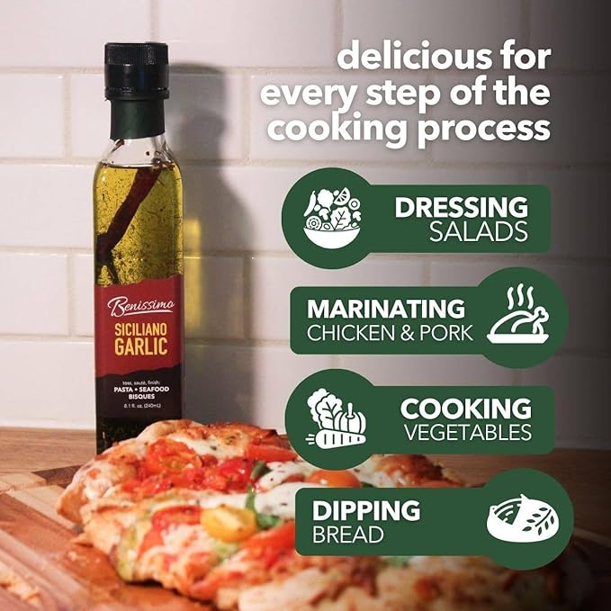 Siciliano Herb Infused Oil, All Natural Gourmet Cooking Oil with Fragrant Mediterranean Herbs, Ideal for Dipping, Roasting, Sautéing, and Drizzling, 8.1 fl oz