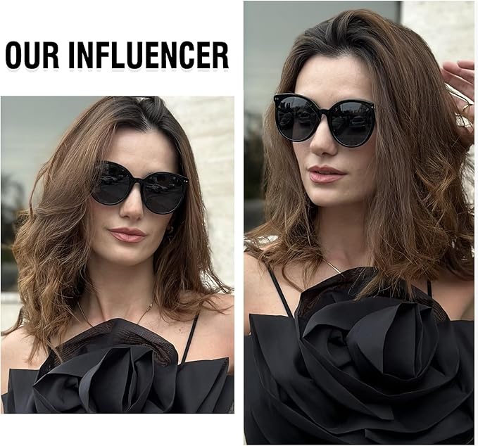 DUCO Oversized Polarized Sunglasses Womens Trendy Mirrored Shades Retro Round Vintage Light Weight UV400 Sun Glasses W016