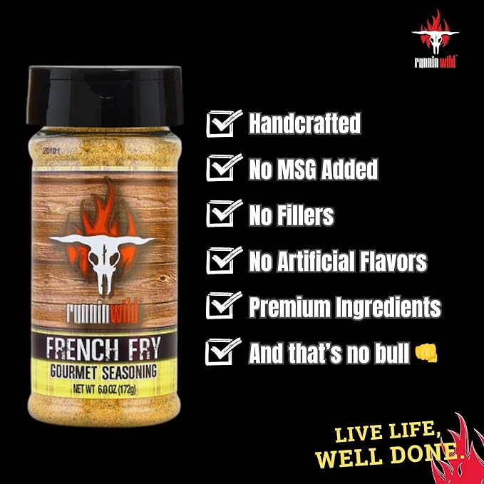 French Fry Seasoning ??Packed with Flavor | No Artificial Flavors or MSG added | Runnin??Wild Foods, 6.0 oz