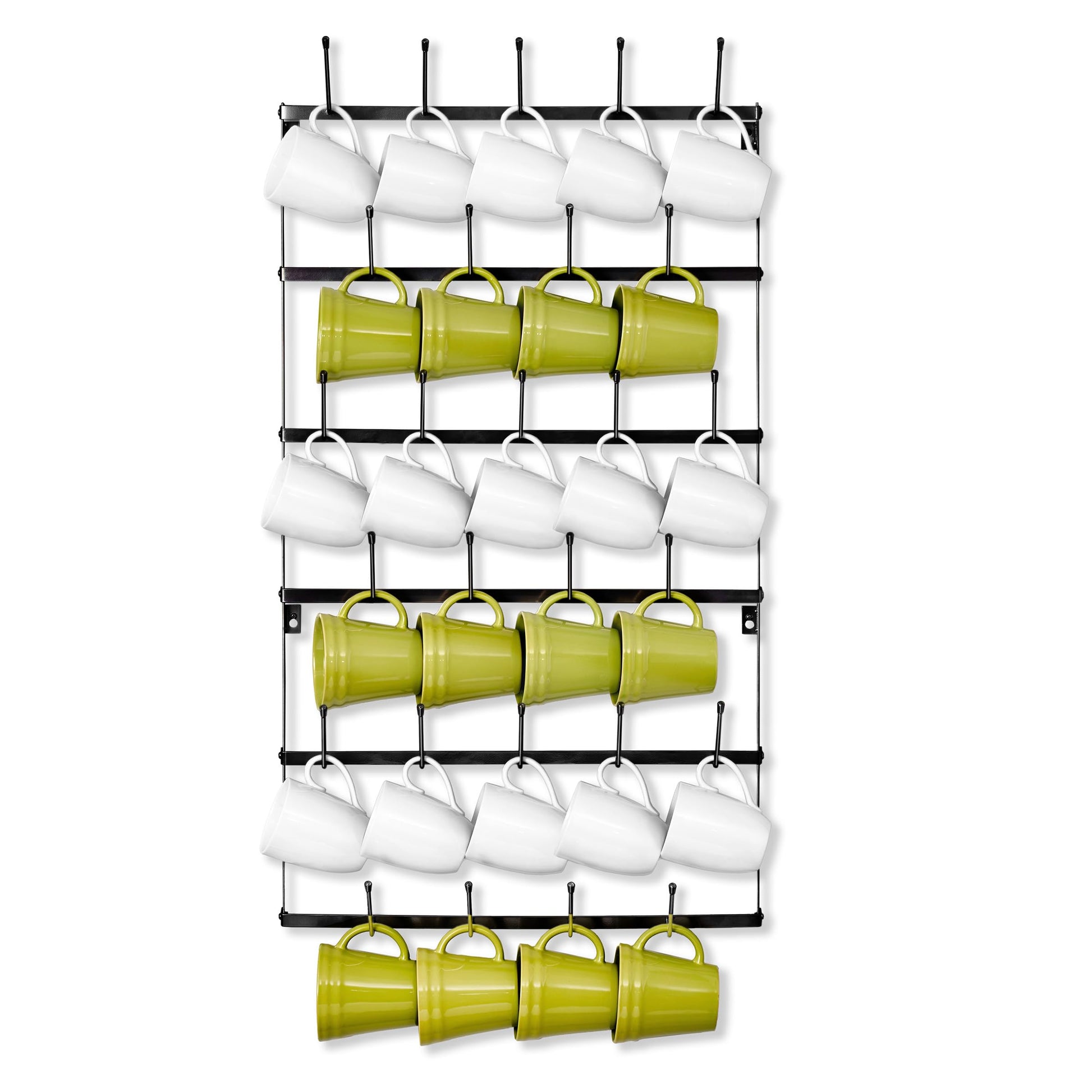 Sorbus Mug Rack for Wall - Large Rustic Coffee Mug Holder Wall Mount with 27 Hooks, Coffee Cup