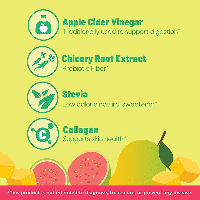 Jans Sparkling Prebiotic with Collagen Soda Beverage ??Pink Guava & Mango 8.4 Fl Oz (6-Pack) ??Low Calorie, NO Added Sugar, Non-GMO Sparkling Fruit Beverage, Gut Health Support
