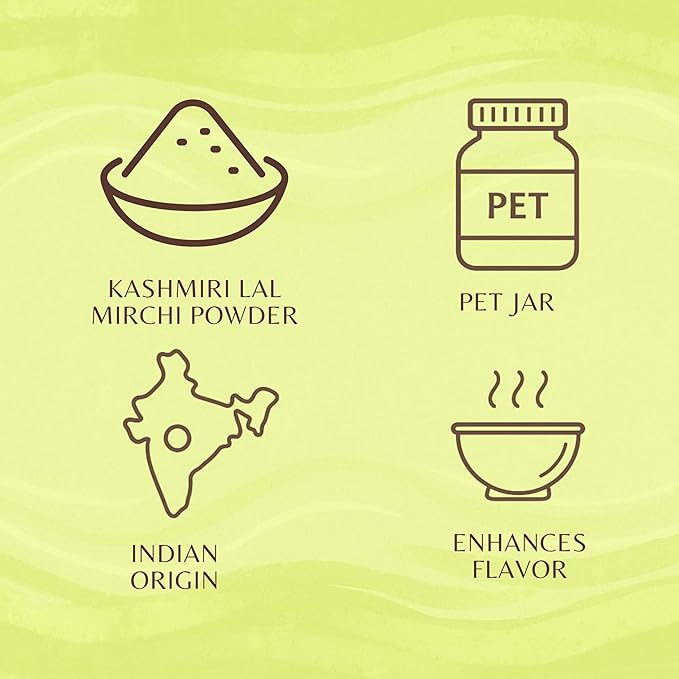 AYURVEDASHREE Kashmiri Chilli Powder (Deggi Mirch, Low Heat) Ground Indian Spice 100gm PET Jar | All Natural | Salt-Free | Vegan | Red Pepper Powder