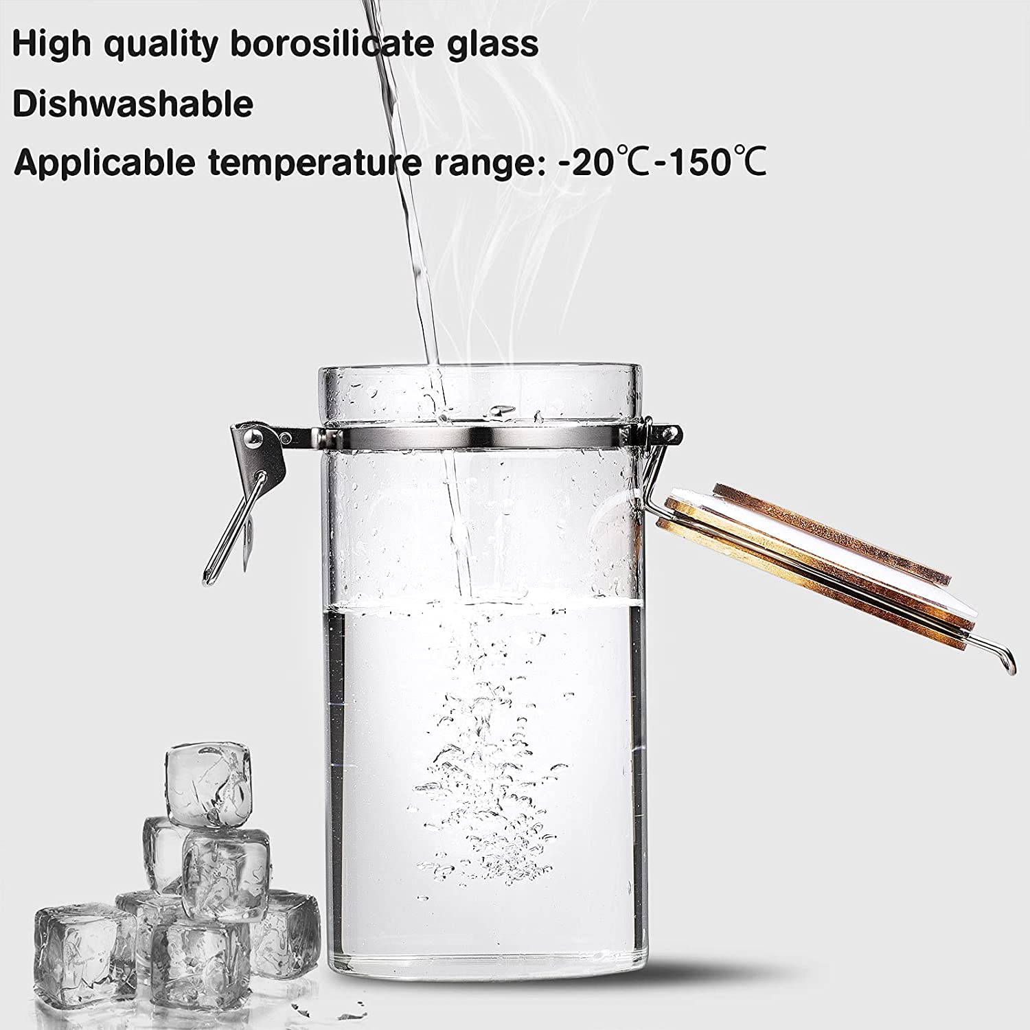 Yangbaga Coffee Canister with Shelf: 2P 45OZ Glass Airtight Coffee Holder