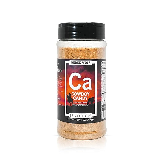 Spiceology – Derek Wolf Cowboy Candy Seasoning – Sweet & Spicy Jalapeño Spice Blend – Gourmet Rub for Grilling, Smoking, BBQ, Meat & Veggies – Freshly Ground – 10.4 oz