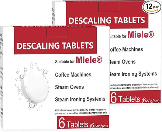 Descaling Tablets Suitable for Miele Coffee Machines, Steam Ovens (12 Count)