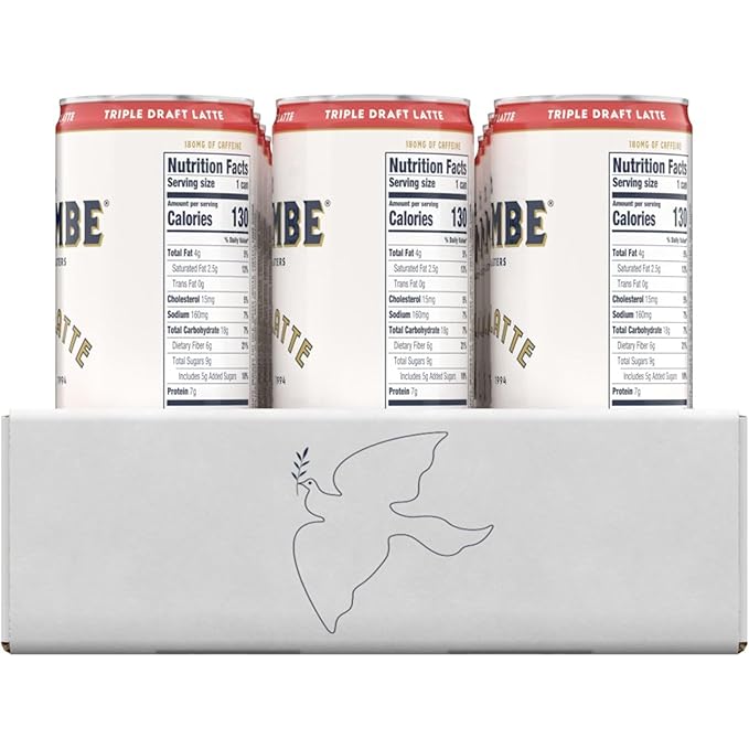 La Colombe Coffee, Triple Draft Latte, 11 fl oz Cans (Pack of 12), Coffeehouse Quality Cold Brew, Specialty Grade Coffee Beans, Ready-to-Drink On-the-Go