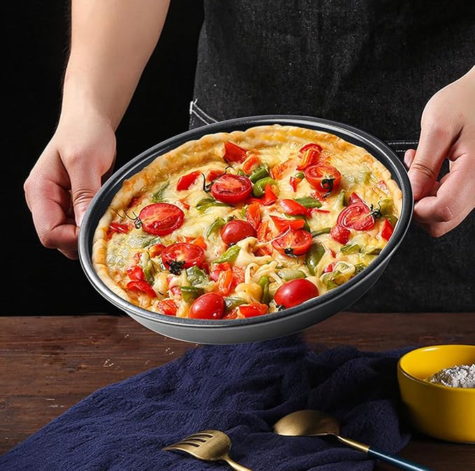 7 inch Pizza pan of 3 Stainless Steel Pizza Plates Non Stick Bakeware Sets Pizza Baking pans Set plates for making cuban pizza
