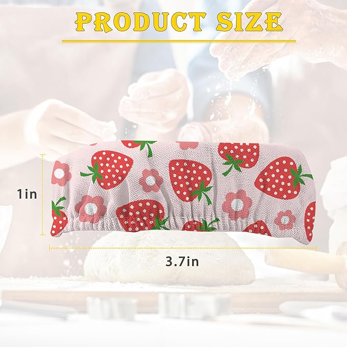 Cloth Covers for Sourdough Starter Jars, Red Strawberry Flower Heat Preservation to Increase Fermentation for Bread Sewn Cloth Cover for Sourdough Starterç«? Packç«?,<div>