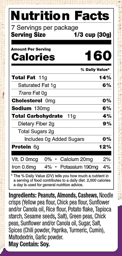 Bhuja Nut Mix, 7-ounce Bags (Pack of 6)