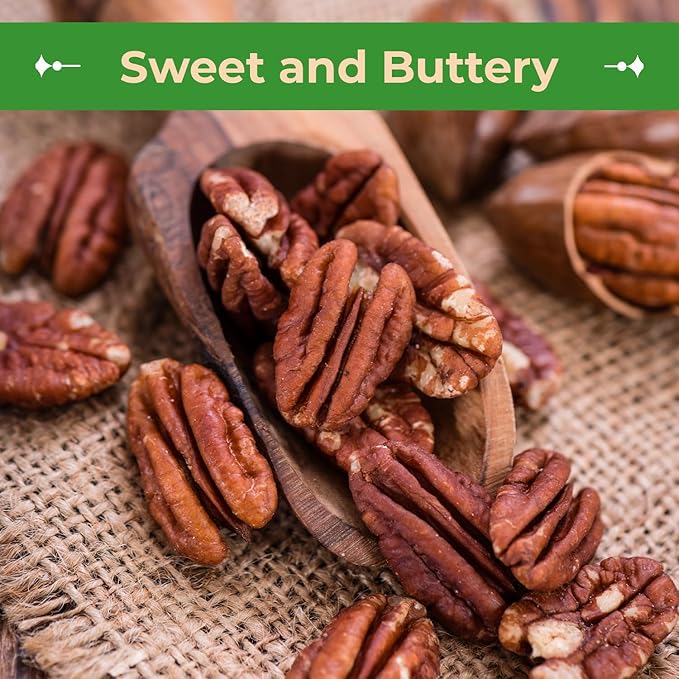 Sincerely Nuts - Raw Pecans (No Shell) | Five Lb. Bag | Shelled Whole Pecan | Delicious Healthy Snack Food | For Baking, Snacking and Dessert Treats | Gluten Free and Kosher | Fresh Resealable Bag
