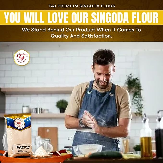TAJ Premium Singoda Flour, Water Chestnut Flour, 4-Pounds