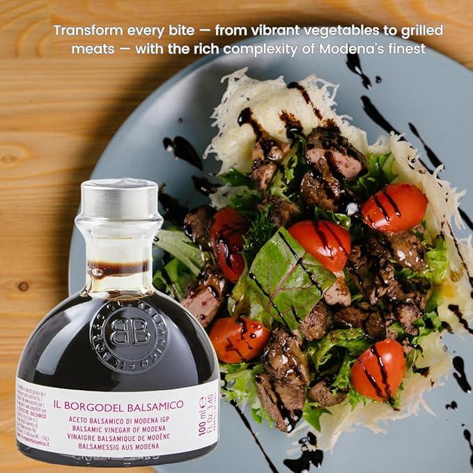 Il Borgo del Balsamico ??IGP Balsamic Vinegar of Modena, 3.38 fl oz (100 ml), Monogram Aceto Balsamico di Modena IGP, Gourmet Balsamic Vinegar from Italy