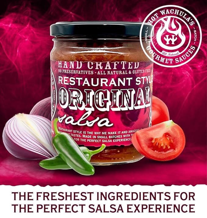 Hot Wachula?셲 Restaurant Style Salsa | Medium | Hand Crafted Small Batch Salsa | Made with Fresh All Natural Ingredients | Gluten Free | No Sugar Added | Low Sodium