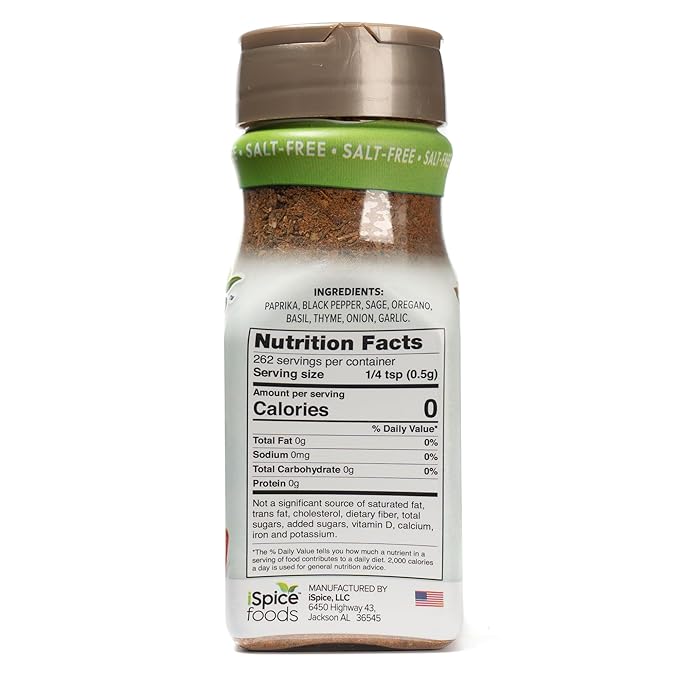 iSpice - Salt-Free | Sugar free | 100% Pure Wellness Vegetable Fat Free Super Spice Blend | All Natural | Ready to use as is | No preparation is necessary