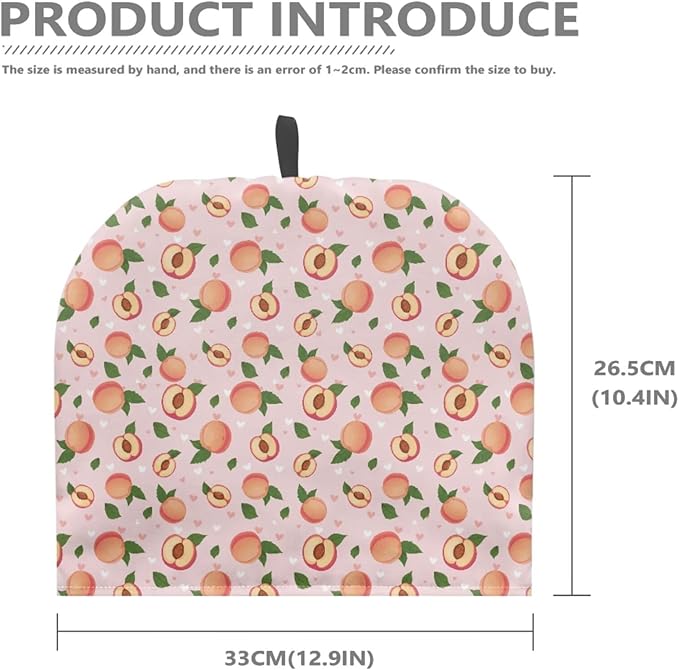 Pink Peach Print Large Tea Cozy for Teapot Extra Thick Tea Pot Cover Home Kitchen Decoration Insulated Teapot Cozy Dust Kitchen Accessories for Home Daily
