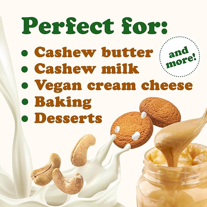 Food to Live Raw Cashews, 1 Pound ??Non-GMO Verified, Deluxe Whole Nuts, Unsalted, Unroasted, Size W-320, Vegan, Kosher, Bulk