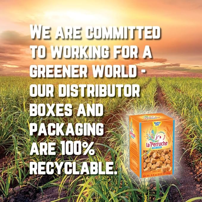 La Perruche Pure Cane Brown Sugar Cubes (250g/8.8oz box) | Ideal Sugar Cubes for Coffee | Pack of 2