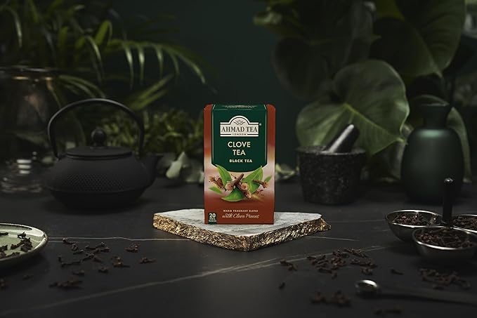Ahmad Tea Black Tea, Clove Teabags, 20 ct (Pack of 6) - Caffeinated & Sugar-Free