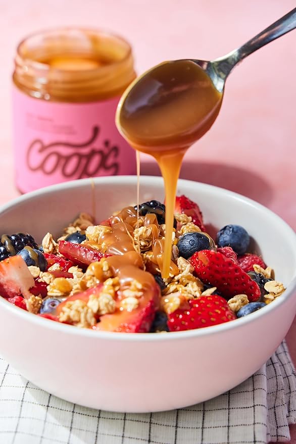 Coop's Salted Caramel Sauce: Rich and Buttery, Gourmet, All Natural, Handcrafted, Gluten Free, Non-GMO, Award Winning, Ice Cream Toppings, Desserts, 10 Ounce