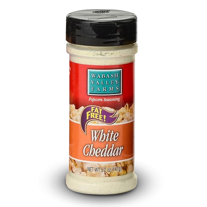 White Cheddar Cheese Popcorn Seasoning - Wabash Valley Farms White Cheddar Cheese Powder, Fat Free Powder for Popcorn, Seasoning (5.2 oz)