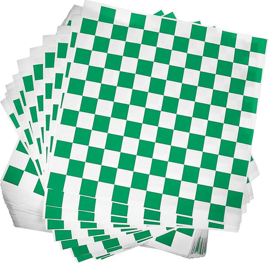 Honeydak 600 Pcs Sandwich Wrapping Paper Sheet 15x15 Checkered Food Wax Sheets Parchment Burgers Paper Basket Liner Grease Restaurant Wedding Party Supplies for Wrapping Bread BBQ