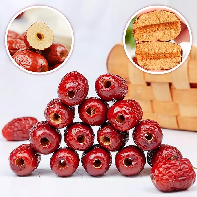KachiKachi Jujube Dates Pitted-1.1lb/500g/, Big | Sweet | Dried Jujube Fruit Chinese Red Dates, Dried Pitted Date for Cooking//Drinking/Baking/Soup/Home Decor (Standard Bag-500g)