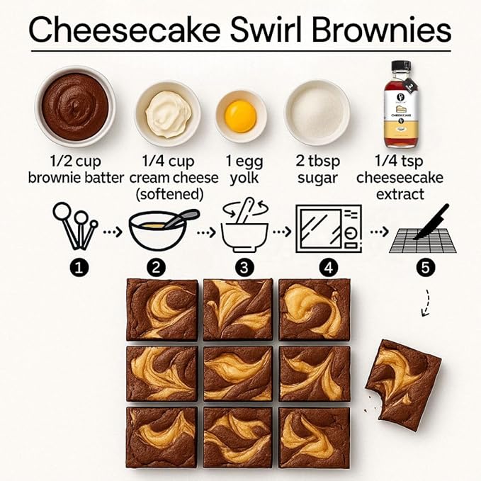 Dolce Flav Cheesecake Extract ??2 Ounce Water-Soluble Kosher, Sugar-Free, Concentrated Creamy Flavor for Desserts, Frostings & Pastries, Includes Measured Dropper