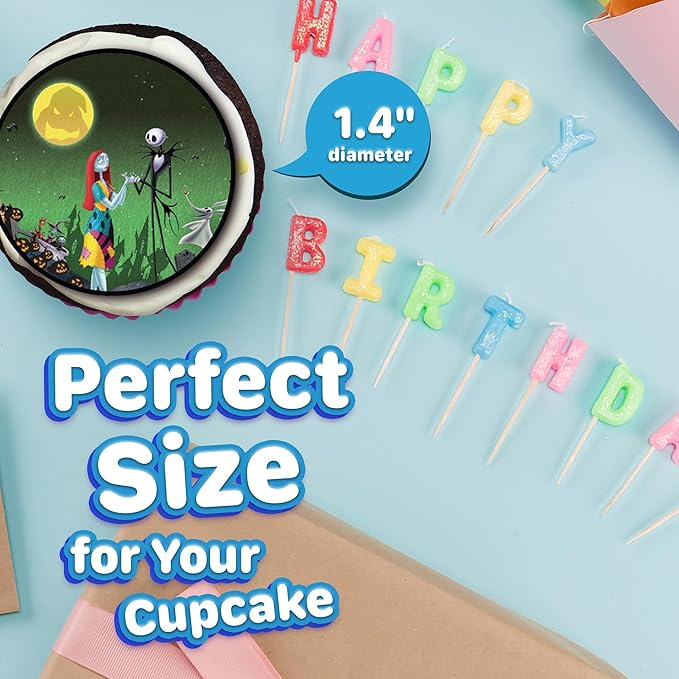 30 Edible Cupcake Toppers ??Spooky Holiday-Inspired Designs Collection | Uncut Edible Icing Sheet Decorations