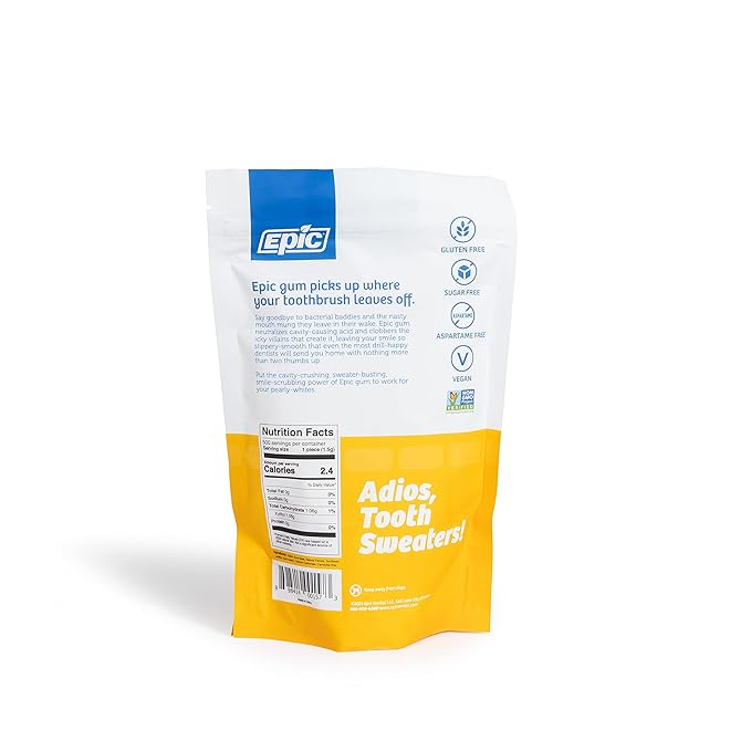 Epic 100% Xylitol Fresh Fruit Chewing Gum - Sugar Free, Aspartame Free Dental Gum - Supports Oral Health & Fresh Breath - 500 Pieces