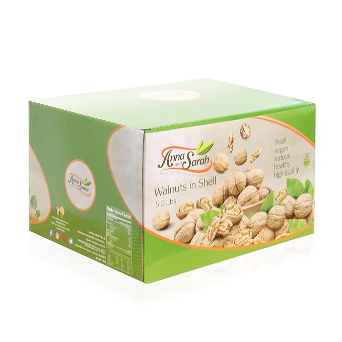 Anna and Sarah Walnuts in Shell, Jumbo, Fresh, Buttery Taste, Easy to Crack, California Chandler, Natural Shells, Not Bleached 5.5 Lbs