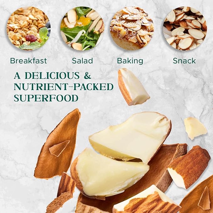 Premium Raw Unsalted Sliced Almonds 16oz (1 lb) | Superior Gourmet Quality | Batch Tested Gluten & Peanut Free | Non-GMO | No PPO | Unblanched for Maximum Nutrition & Flavor