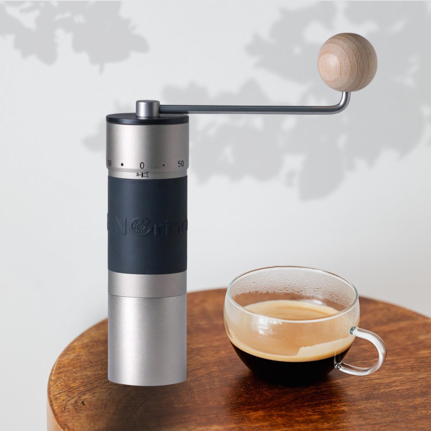 【Sliver】KINGrinder K6 Manual Coffee Grinder Straight Handle Stainless Burr
