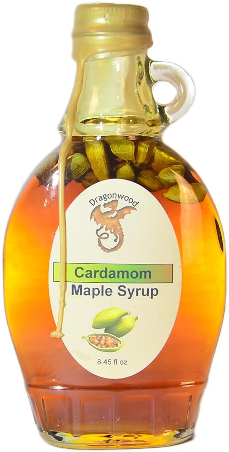 Cardamom Maple Syrup - For Pancakes and Waffles ??Made With Pure Maple Syrup And Cardamom Pods - By Dragonwood (8 fl oz)