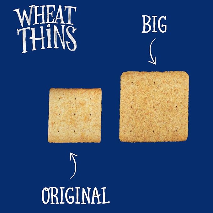 Wheat Thins BIG Snacks, Whole Grain Wheat Crackers, Bulk Snack Crackers, 6 - 8 oz Boxes