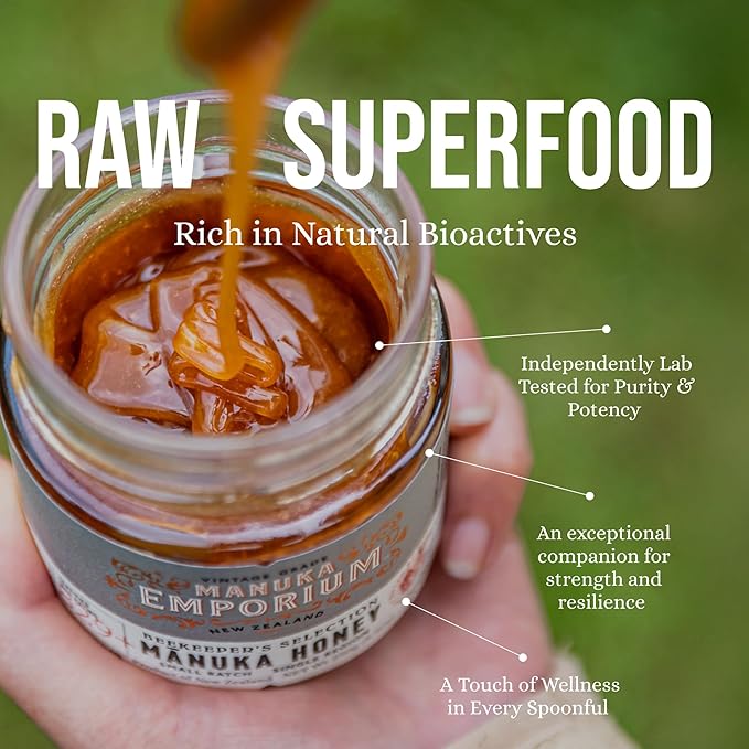 Manuka Emporium Raw Manuka Honey MGO829+ | Monofloral, Ultra-Potent, Certified New Zealand Honey | High-Strength Superfood for Advanced Wellness & Vitality Support | 8.8oz