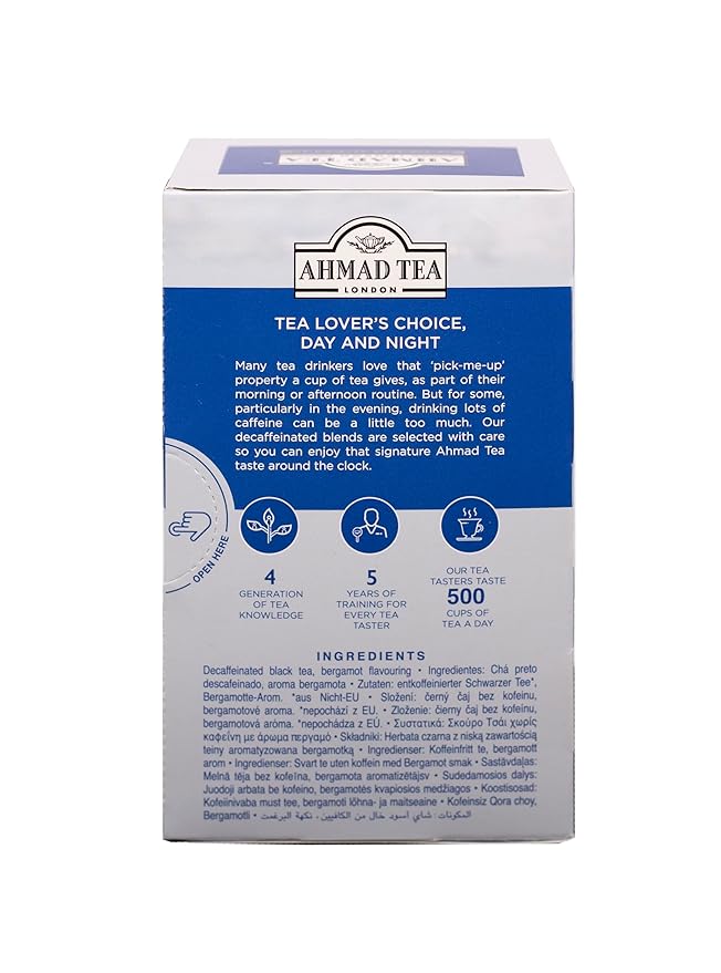 Ahmad Tea, Decaffeinated Earl Grey Tea, 20 Tagged and Aluminium Foil Envelopes