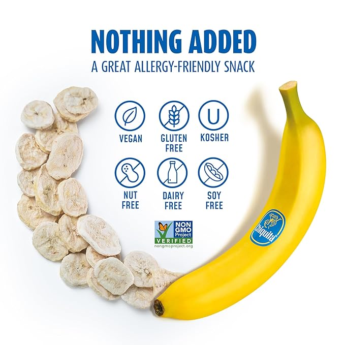 Brothers All Natural Freeze Dried Fruit Crisps, Chiquita Banana, 2 Oz (Pack of 8), Made with 100% Fruit, Gluten Free, Soy Free, Vegan, Heathy Snack, Resealable Pouch