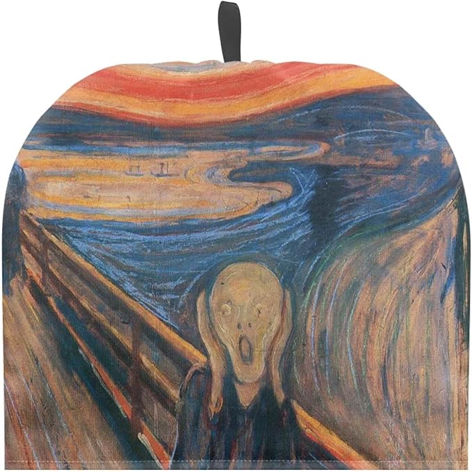 Da Vinci's Scream Oil Painting Tea Cozy for Teapot Insulated Large Teapot Cover to Keep Warm Tea Kettle Cover Machine Washable Coffee Pot Cloth Covers Kitchen Home Decoration