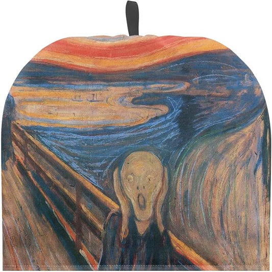 Da Vinci's Scream Oil Painting Tea Cozy for Teapot Insulated Large Teapot Cover to Keep Warm Tea Kettle Cover Machine Washable Coffee Pot Cloth Covers Kitchen Home Decoration