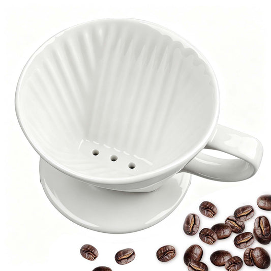 NBYHZLS Ceramic Pour Over Coffee Dripper, V-Shaped Coffee Filter Cone