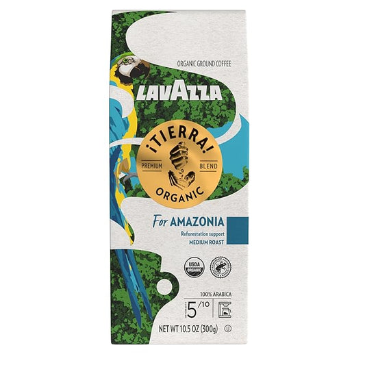 Lavazza 징Tierra for Amazonia Ground Coffee, Medium Roast, 100% Arabica, 10.5 oz Bag (Pack of 1)