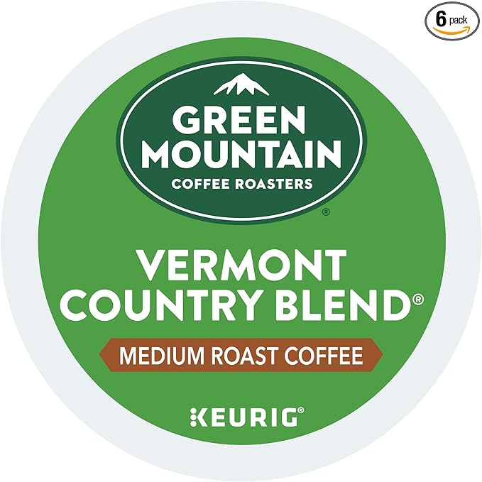 Green Mountain Coffee Roasters Vermont Country Blend Keurig Single-Serve K-Cup Pods, Medium Roast Coffee, 72 Count (6 Packs of 12)