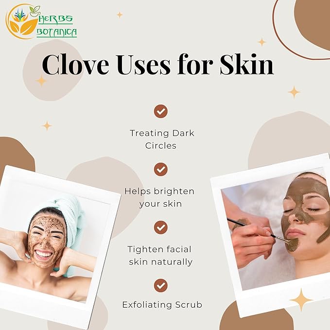 Herbs Botanica Cloves Whole Bulk Indonesian Premium Quality, Non-GMO, Gluten-Free Perfect for Cooking, Baking & Herbal Teas Aromatic & Fresh Spice in 2 oz Resealable Pack